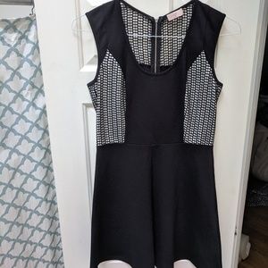 Black fit and flare skater dress
